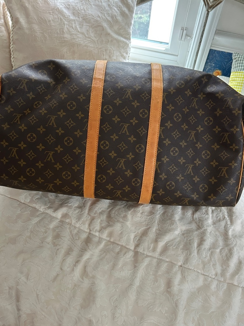 7012. Authentic Louis Vuitton Keepall 55 Brown Mono Canvas Duffle Bag w/COA. - Picture 4 of 12